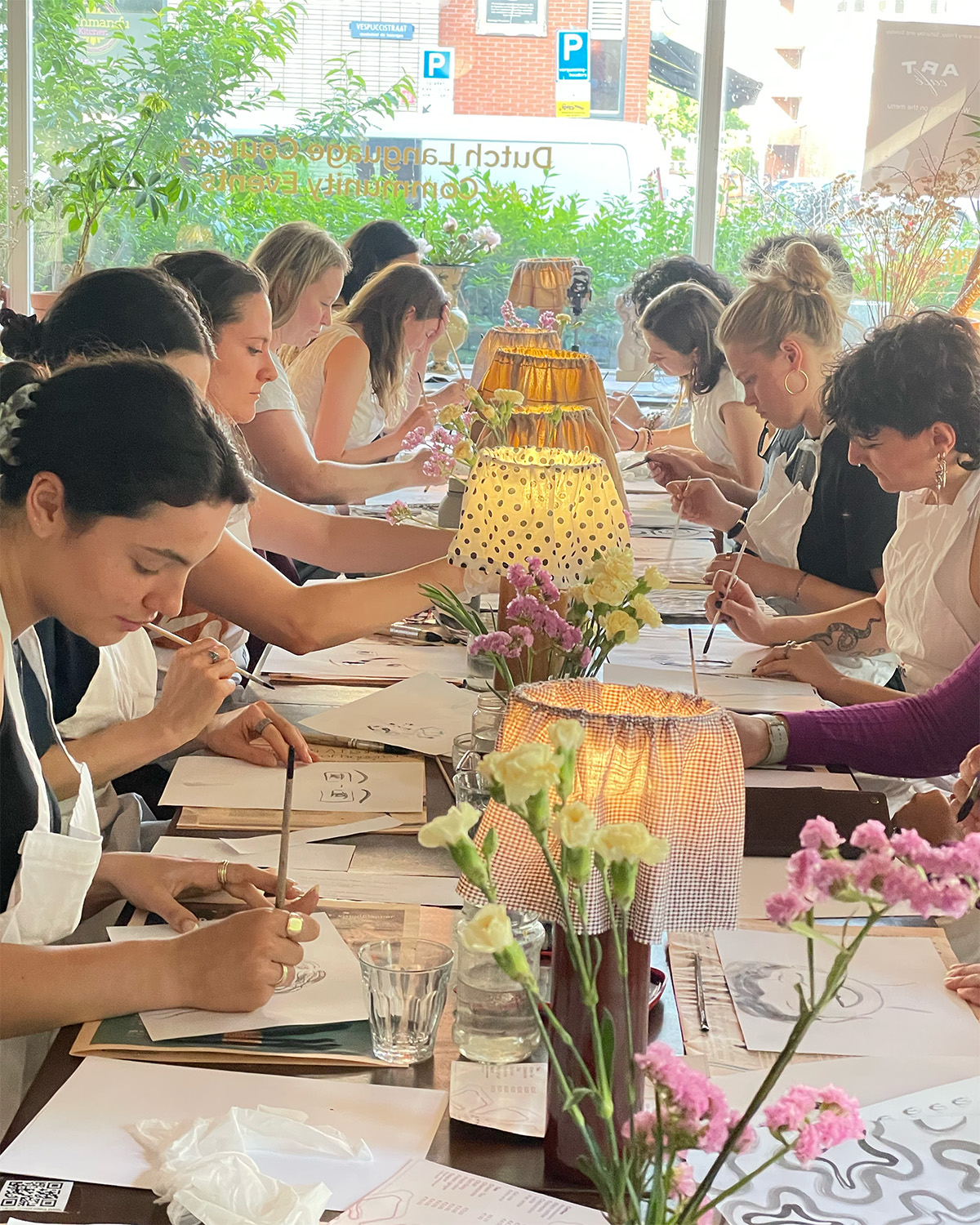 Doodle for Teams — people drawing together at a table